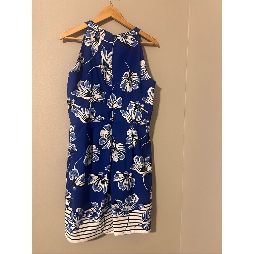 Dress Barn Size 16 Sleeveless Sheath Dress Blue Floral Party Cocktail Resortwear - Picture 5 of 13